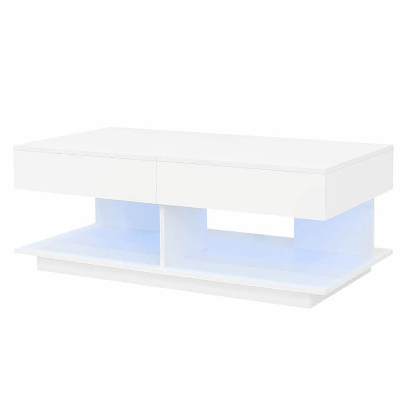 41.3''-76.7'' Extendable Coffee Table, Efficient Central Coffee Table with Multiple Storage Compartments