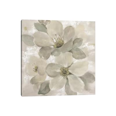 iCanvas "White On White Floral I" by Silvia Vassileva Canvas Print