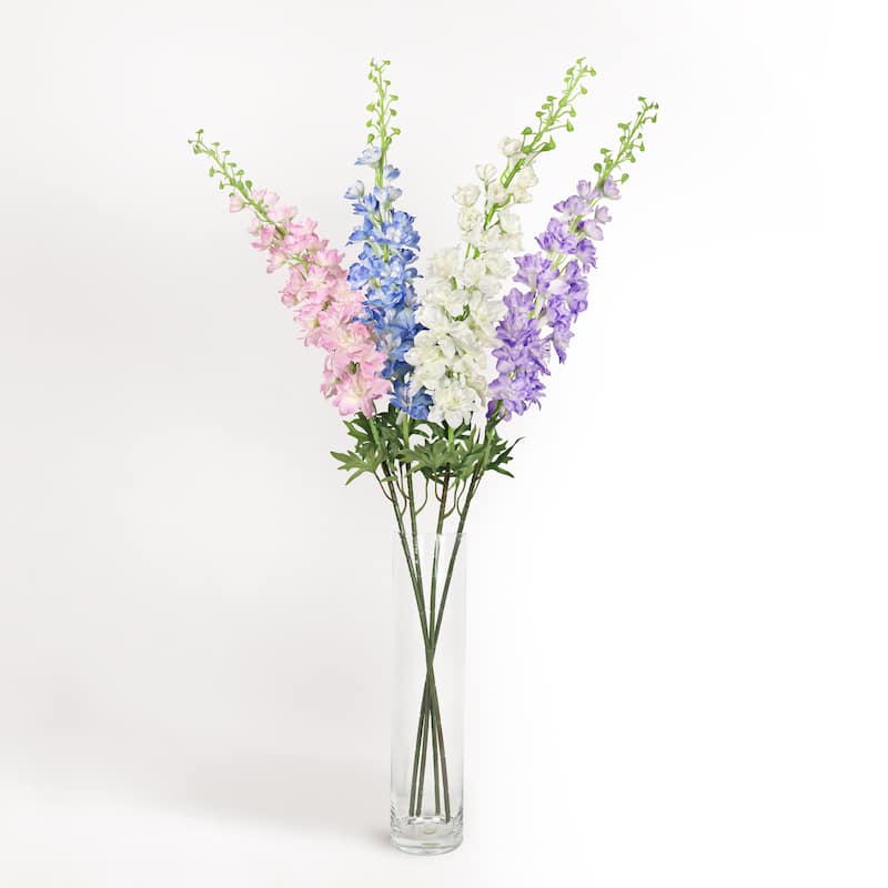 Set of 3 Lavender Artificial Delphinium Flower Stem Spray 49in - 49" L x 5" W x 5" DP