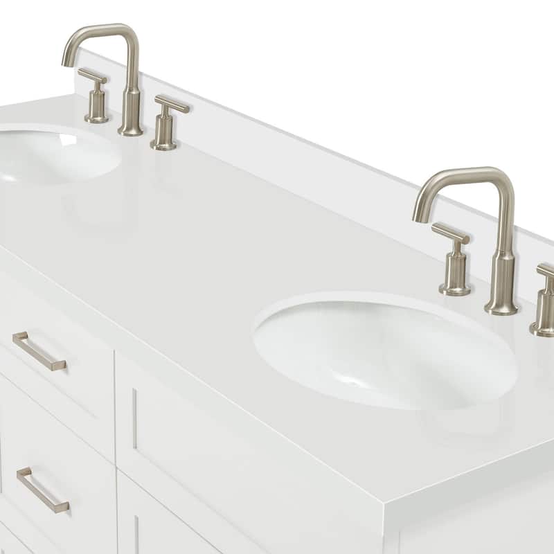 Ariel F067DWQOVO Hamlet 67" Free Standing Double Basin Vanity Set with