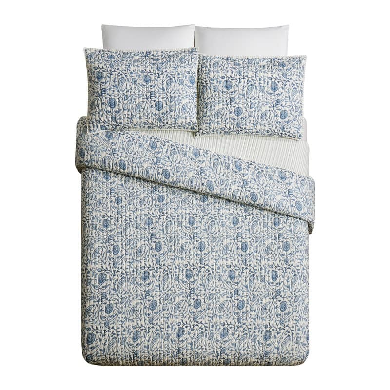 Eden Paisley Gauze 3-Piece Reversible Quilt Set