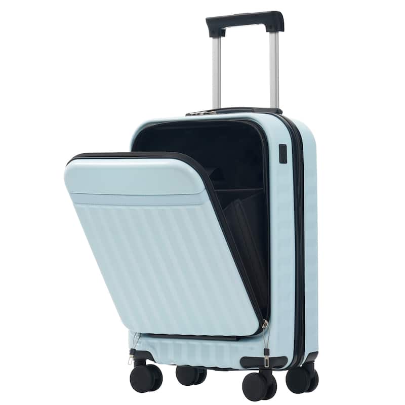 Classic 3 Piece Luggage Set Lightweight Hardside Suitcase TSA Lock Spinner Wheels, Front Opening Luggage Set for Home Travel