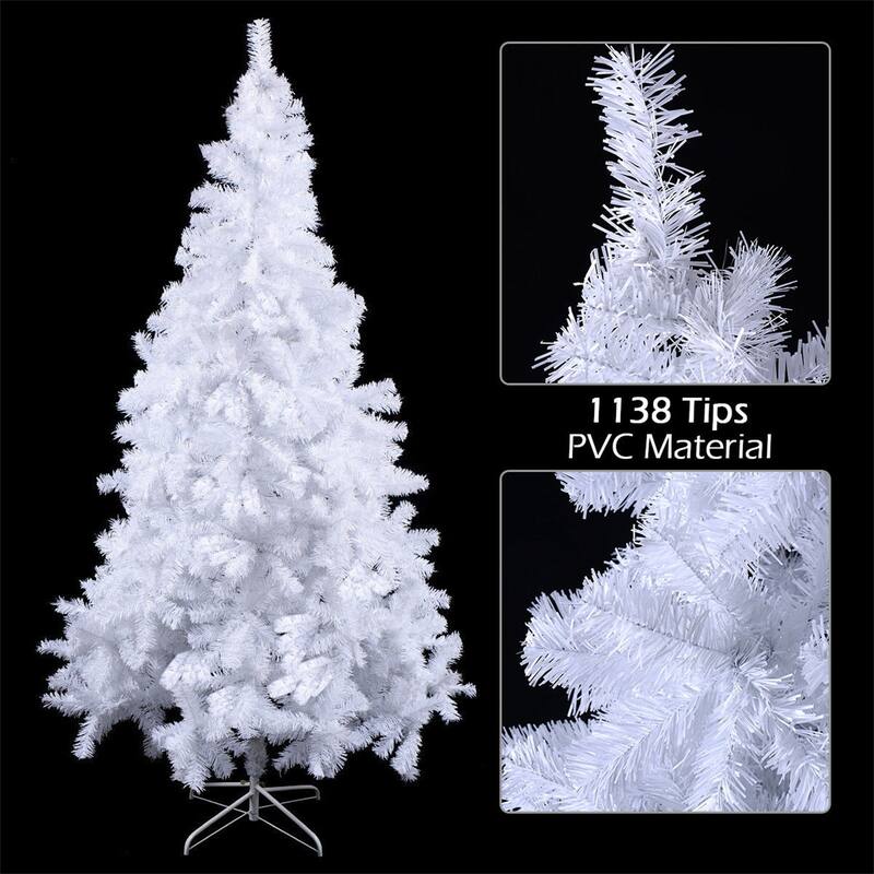Clihome 5-8 ft White Artificial PVC Christmas Tree
