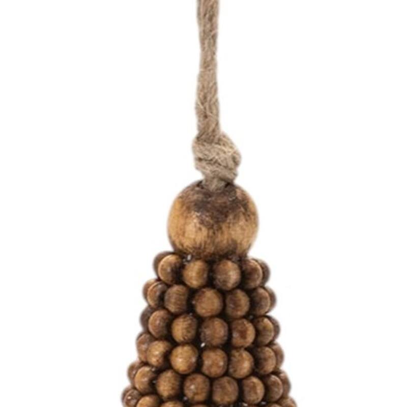 HomeRoots Set of Four Brown Wood Christmas Tree Shaped Ornaments