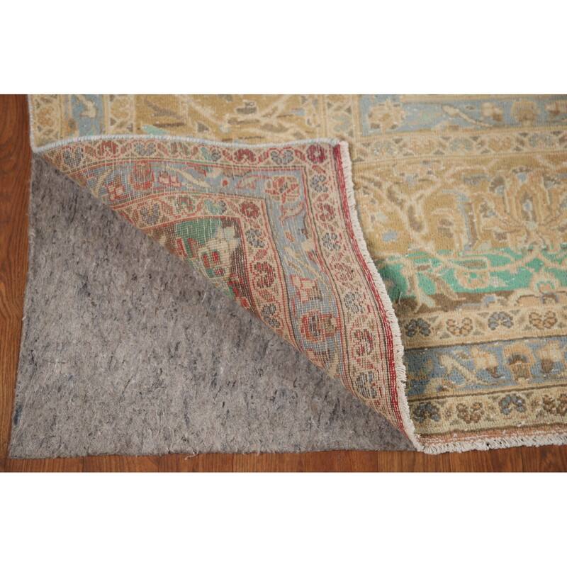 Hand Knotted Oriental 100% Wool Carpet Traditional Floral Peach Kashan Area Rug - 12' 10'' X 9' 4''