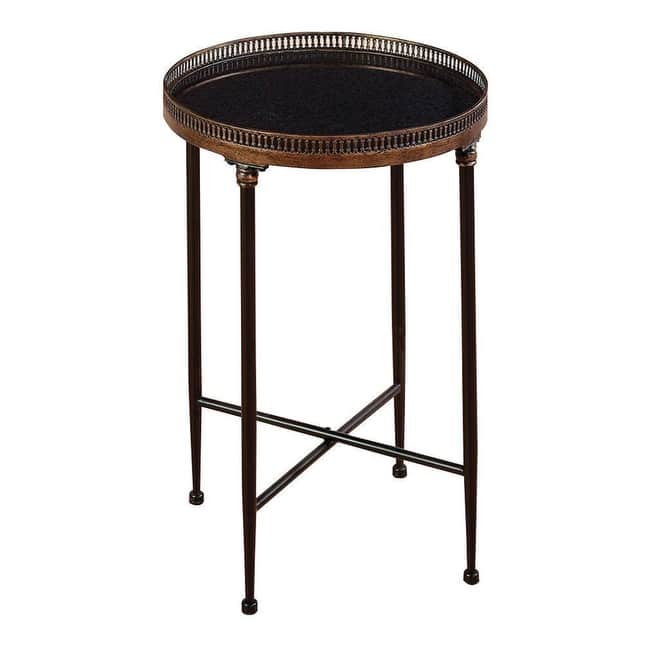 Metal Side End Accent Table with Tray Top - Black - Roche River Decor
