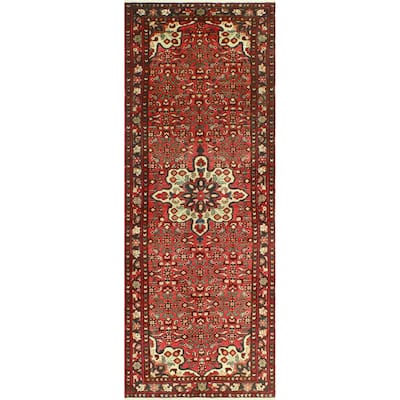 Noori Rug Fine Vintage Distressed Darlyn Red/Ivory Runner - 3'4" x 9'3"