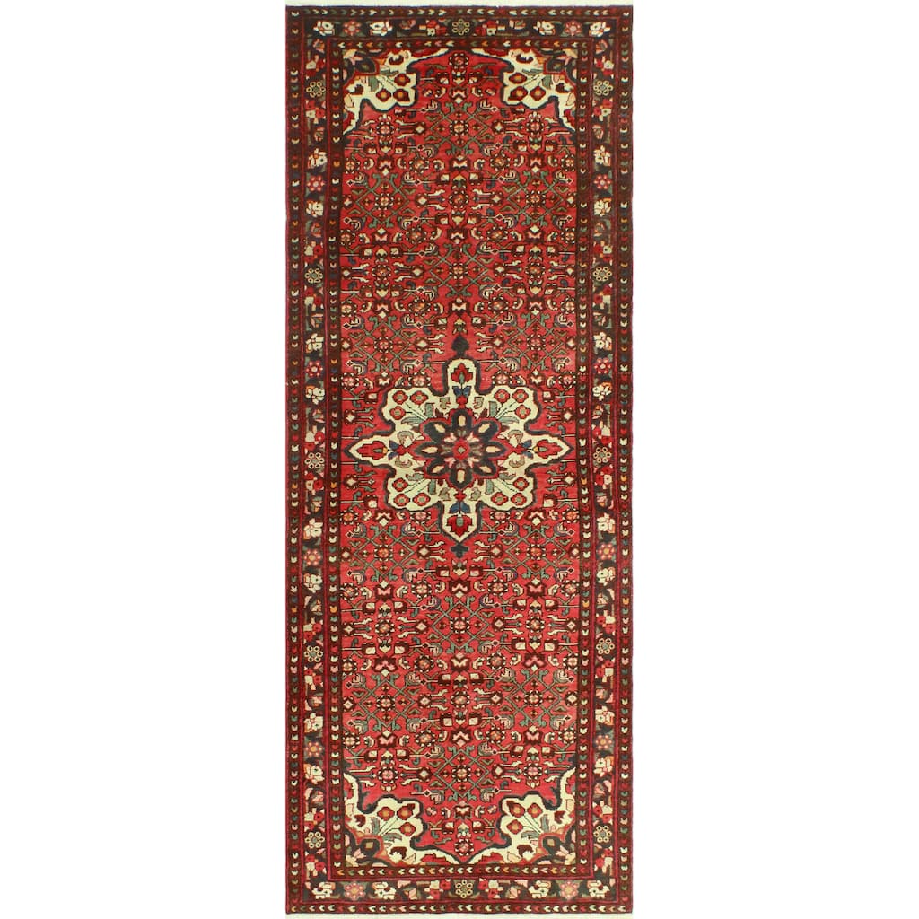 Noori Rug Fine Vintage Distressed Darlyn Red/Ivory Runner - 3'4" x 9'3"