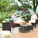 preview thumbnail 15 of 49, Costway 8PCS Rattan Patio Furniture Set Cushioned Sofa Chair Coffee - See Details