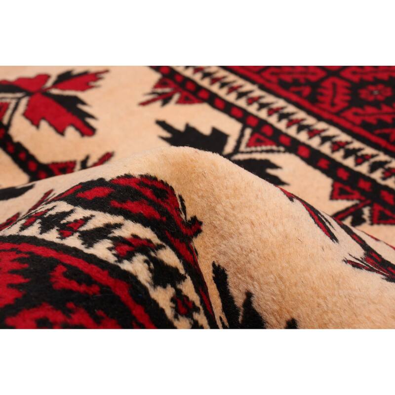 ECARPETGALLERY Hand-knotted Royal Baluch Ivory Wool Rug - 2'10 x 7'3