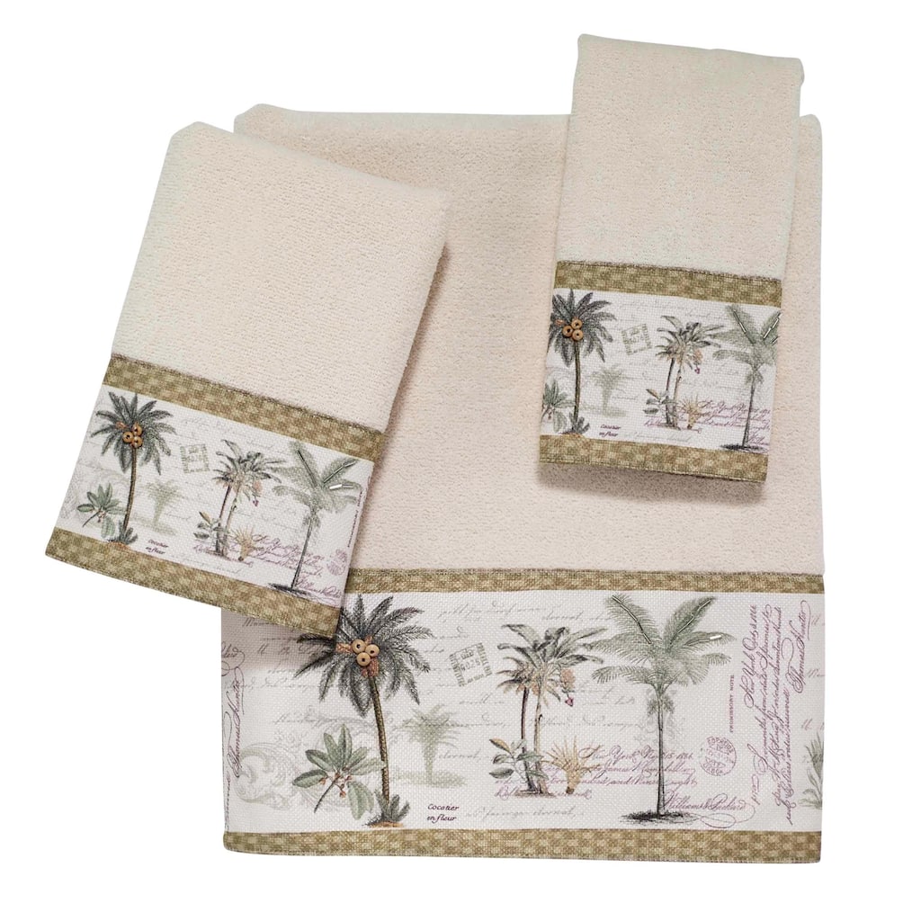Avanti Colony Palm 3-Piece Towel Set - Towel 3pc Set - B/H/FT