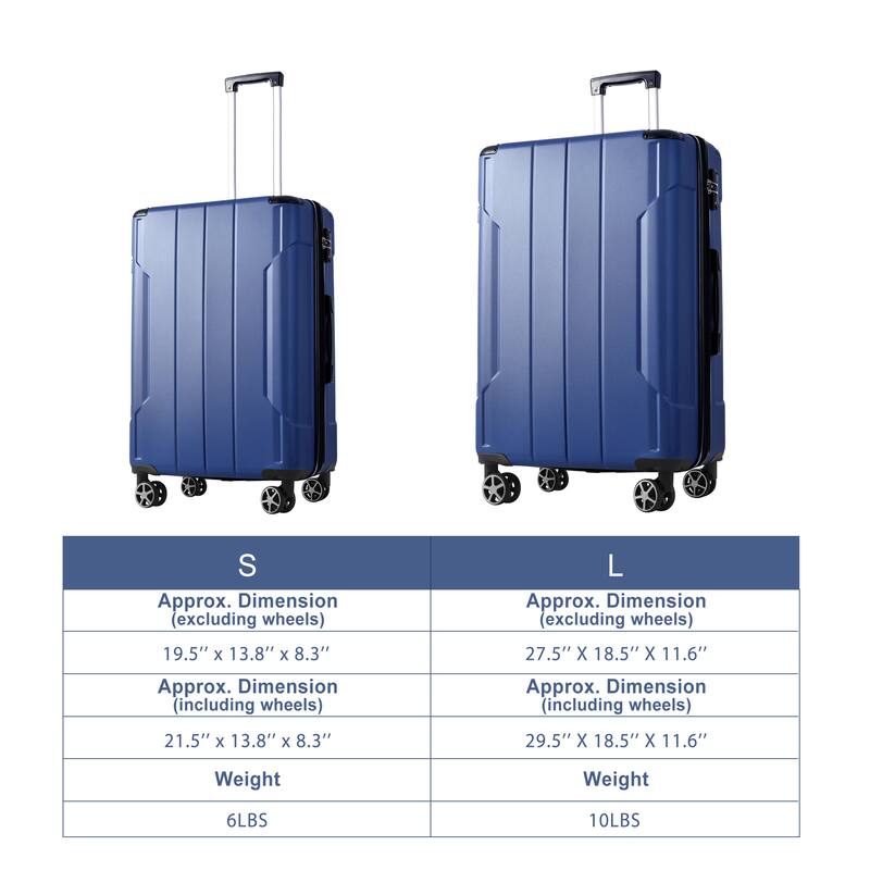 Lightweight ABS 2-Piece Luggage Set with 28" Expandable Suitcase and TSA Lock (20/28)