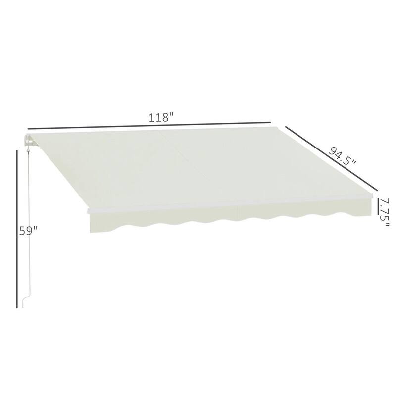 10'x8' Electric Retractable Awning,Remote Controller and Manual Crank