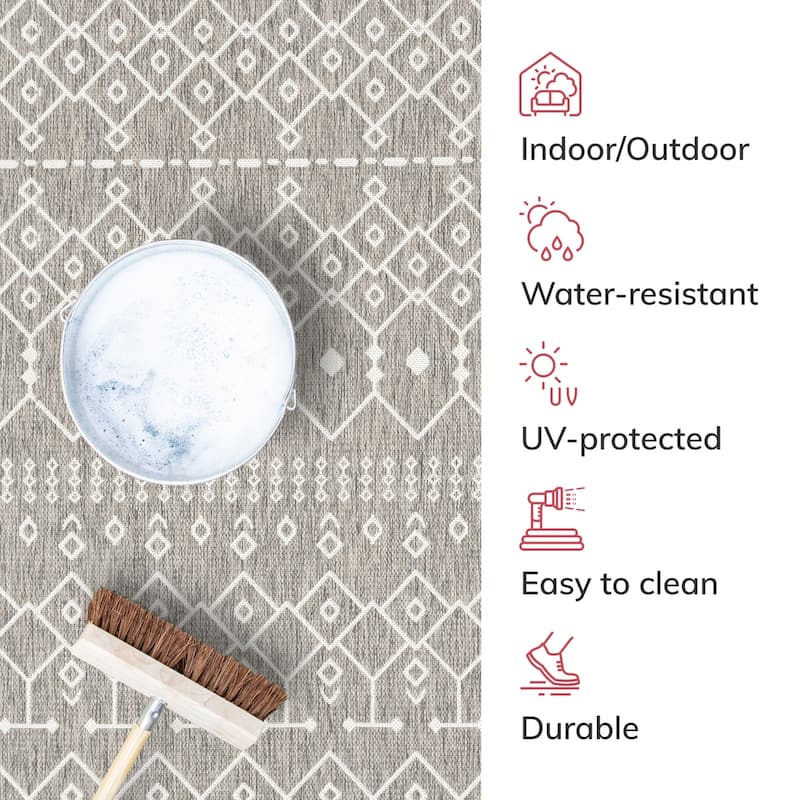 Well Woven Medusa Nord Nordic Lattice Indoor Outdoor Area Rug