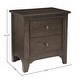 preview thumbnail 2 of 0, Taylor 2-Drawer Farmhouse Wood Nightstand, River Rock Brown