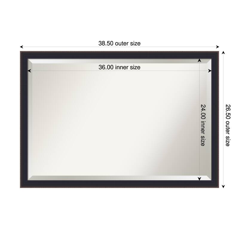 Havana Black Bronze Beveled Framed Wall Mirror - Havana Black Bronze - 39 x 27 in