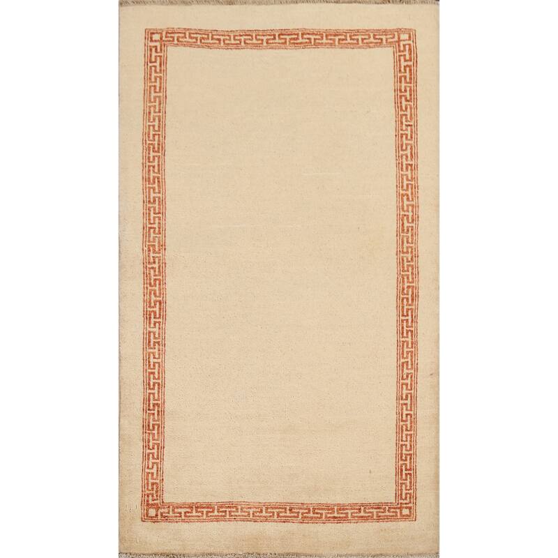 Geometric Contemporary Gabbeh Kashkoli Oriental Area Rug Wool Handmade - 3'2" x 5'1"