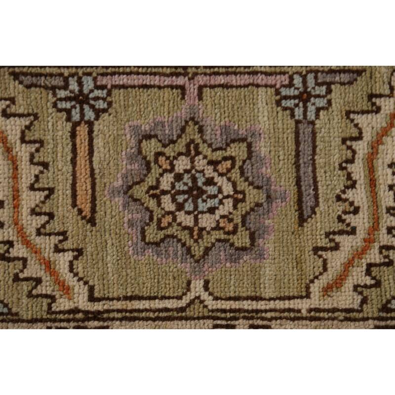 Vegetable Dye Oushak Turkish Large Rug Hand-Knotted Grey Wool Carpet - 10'5"x 13'8"