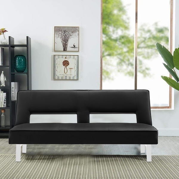 Futon Sofa Bed Sleeper(Black PU). Opens flyout.