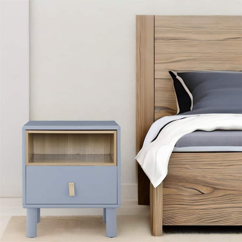 Single Drawer Bedside Table, Modern Wooden Style Bedside Table