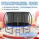 preview thumbnail 5 of 6, 12FT Outdoor Trampoline Big Stable Trampoline With Inner Safety Enclosure Net, Ladder, PVC Spring Cover Padding - Black+Blue