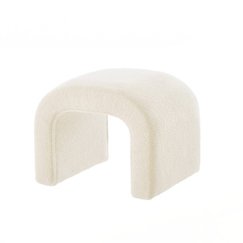 Set of 3 U-Shaped Modern Bench Ottoman Bench for Entryway