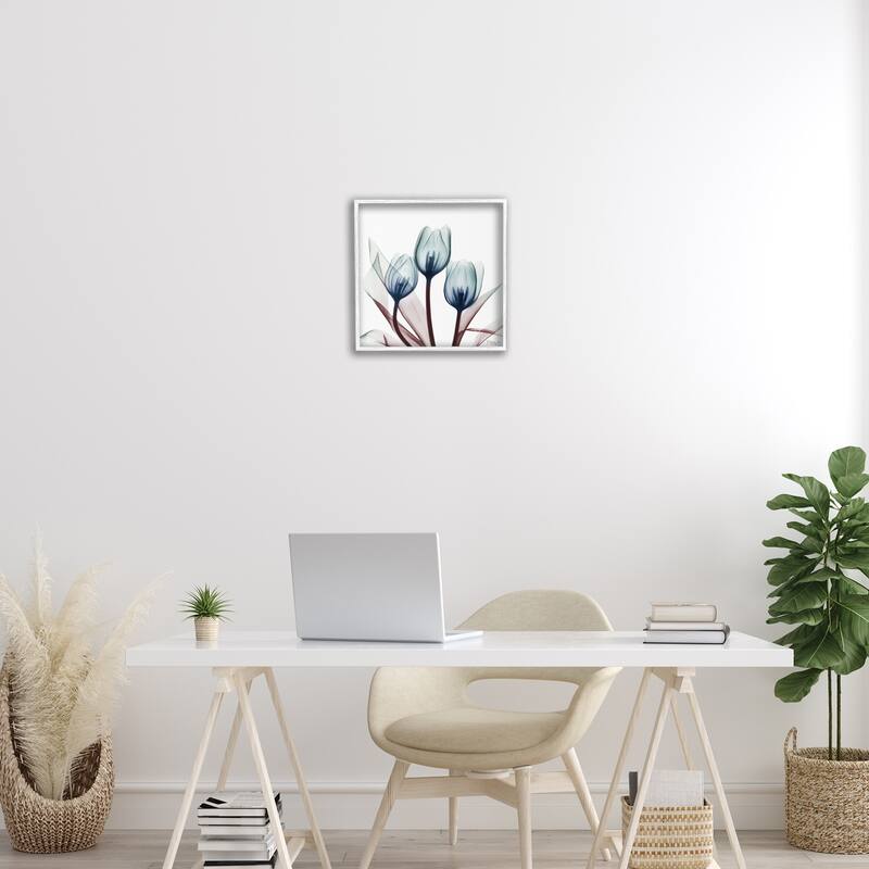 Stupell Chic Blue Translucent Tulips Framed Giclee Art Design By Albert Koetsier