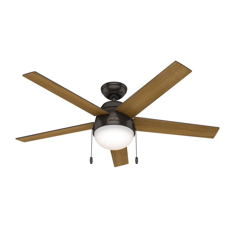 Hunter 52" Anslee Ceiling Fan with LED Light and Pull Chain, Modern, Transitional