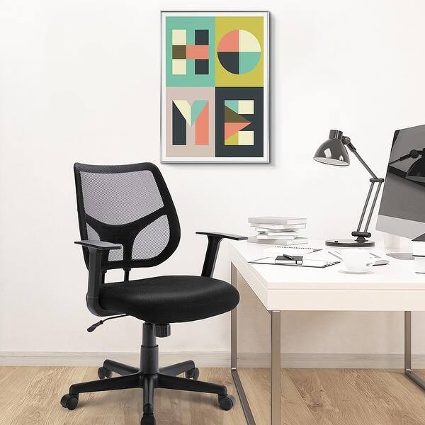 Ergonomic Office Chair Mid Back Mesh Computer Chair With Armrests Overstock 31287978