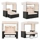 preview thumbnail 11 of 13, 2 Piece Outdoor Rattan Daybed with 5 Positions,Bench and Cushions