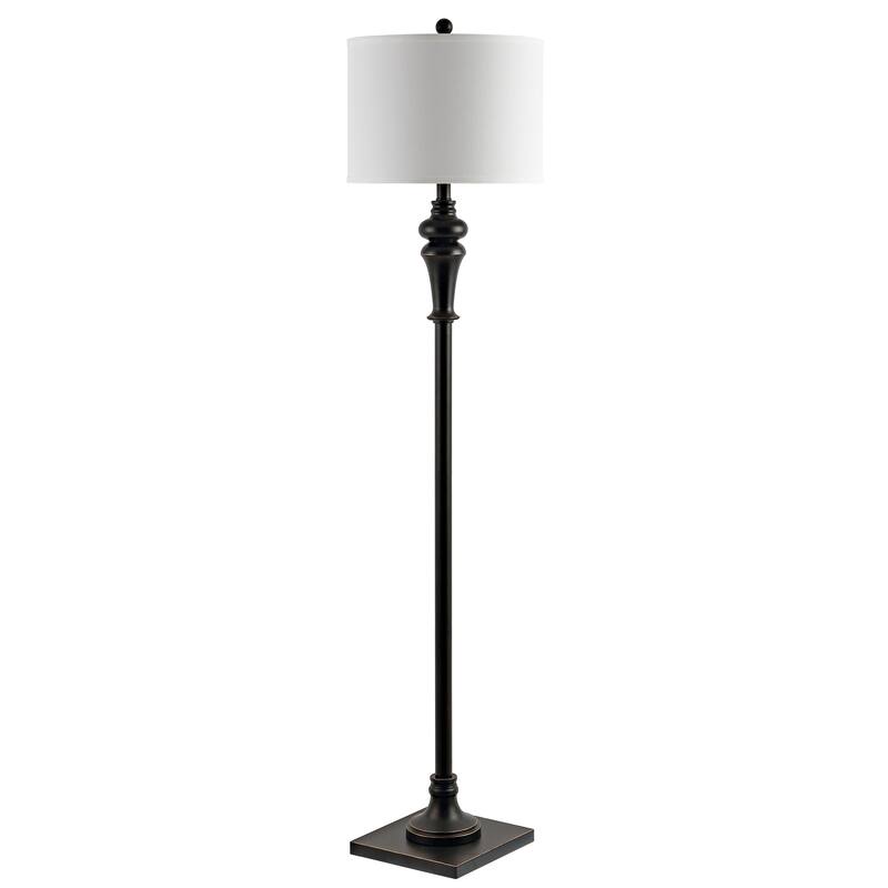 SAFAVIEH Lighting Mikie 61-inch Antique Black Led Floor Lamp - 14" W x 14" L x 61" H - 14"W x 14"D x 61"H
