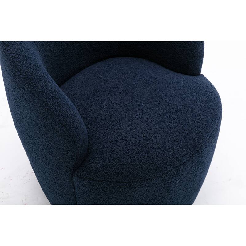 25.60" Swivel Barrel Chair, Modern Small Single Sofa Chair Comfy Round Upholstered Armchair for Living Room Bedroom