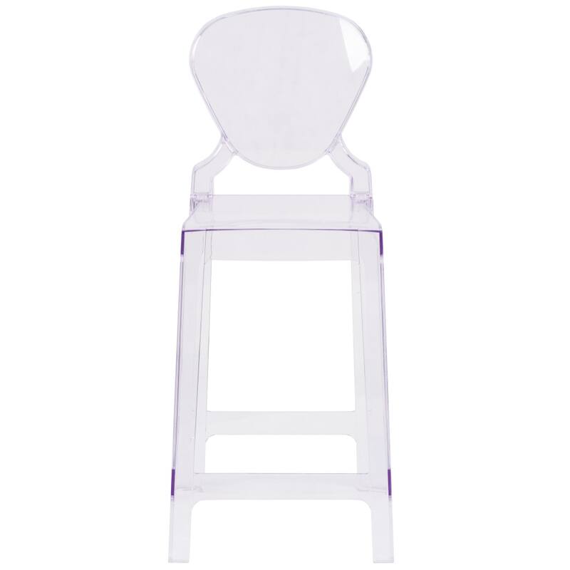4Pk Ghost Counter Stool with Tear Back in Transparent Crystal - Wedding Chairs