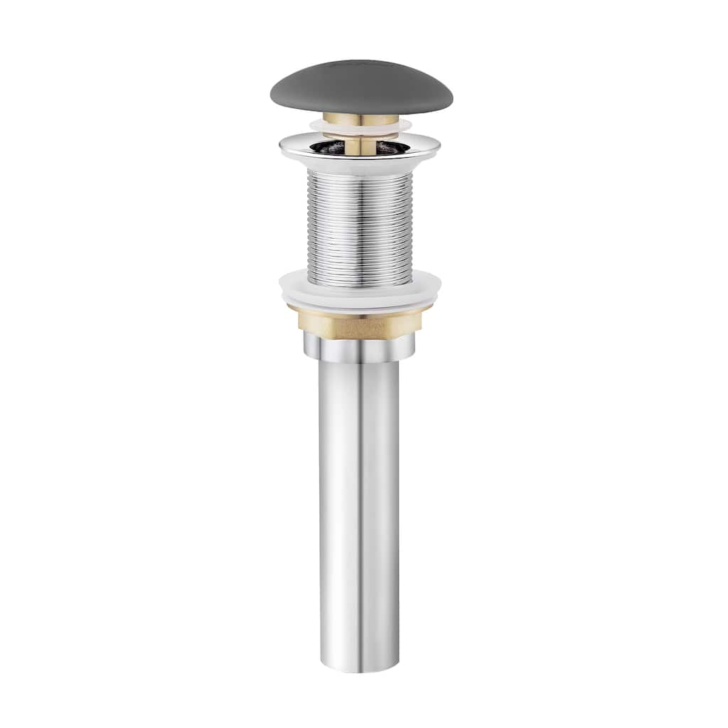 Ceramic Pop Up Drain W/O Overflow In Matte Grey - 8.87" x 2.87" 2.75"