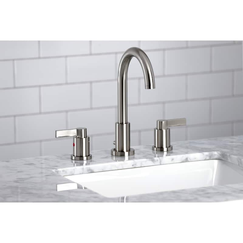 Kingston Brass NuvoFusion Two-Handle 3-Hole Deck Mount Widespread Bathroom Faucet