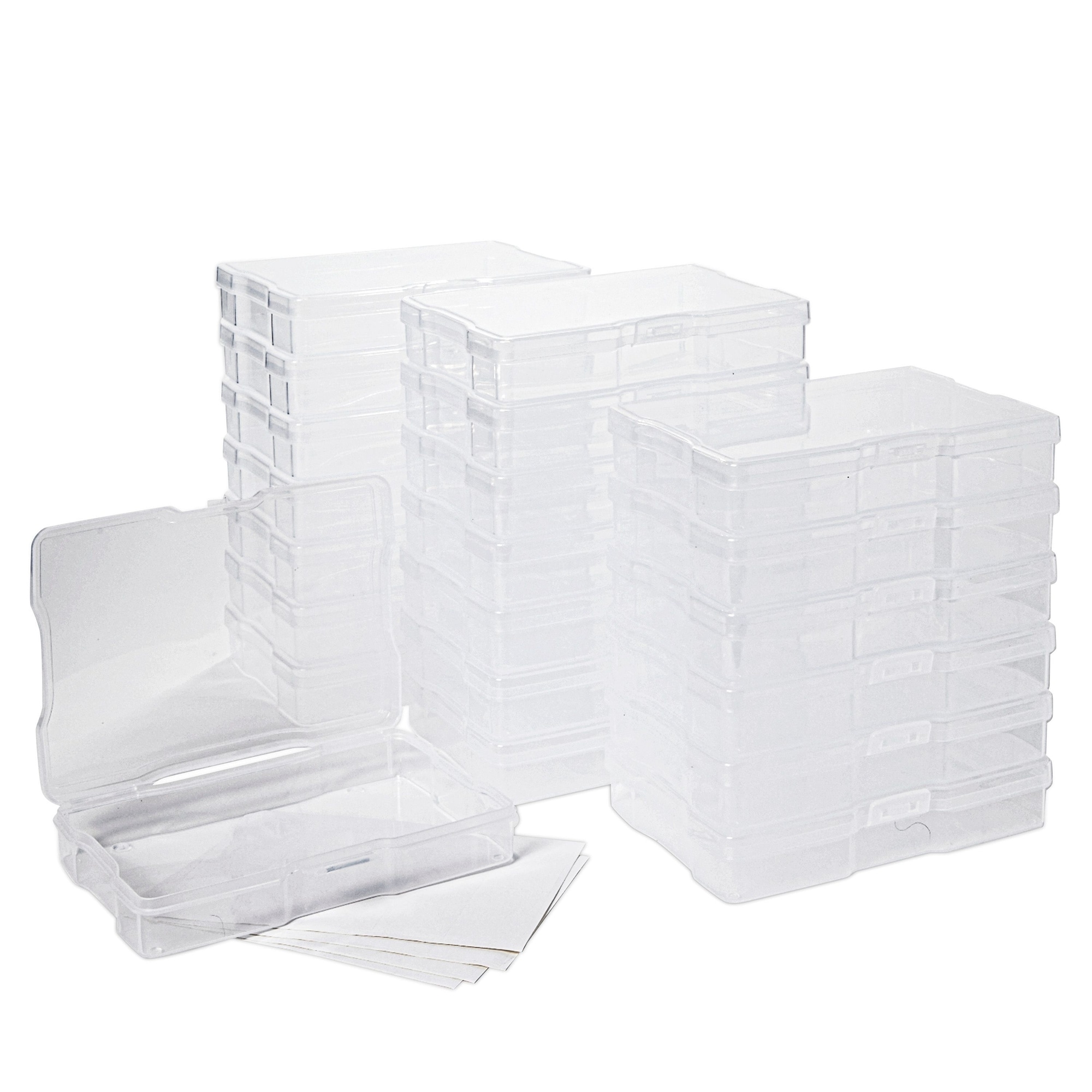 24-Pack Photo Storage Boxes for 4x6 Pictures with 40 Blank Labels