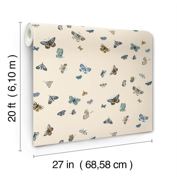Butterfly House Linen Peel and Stick Wallpaper