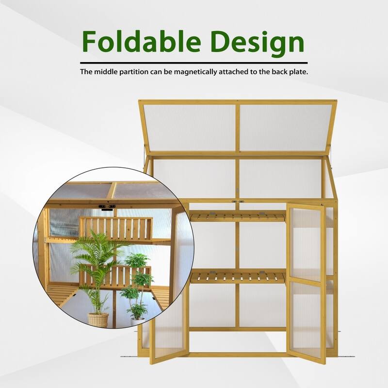 Wooden Greenhouse Polycarbonate Garden Shed for Plants