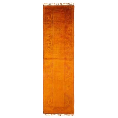 ECARPETGALLERY Hand-knotted Color Transition Burnt Orange Wool Rug - 2'7 x 9'5