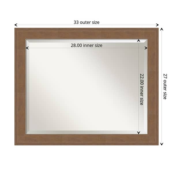 dimension image slide 11 of 12, Beveled Bathroom Wall Mirror - Alta Frame