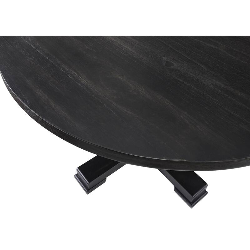 Solid Round Pedestal Table - 47.25" - Black