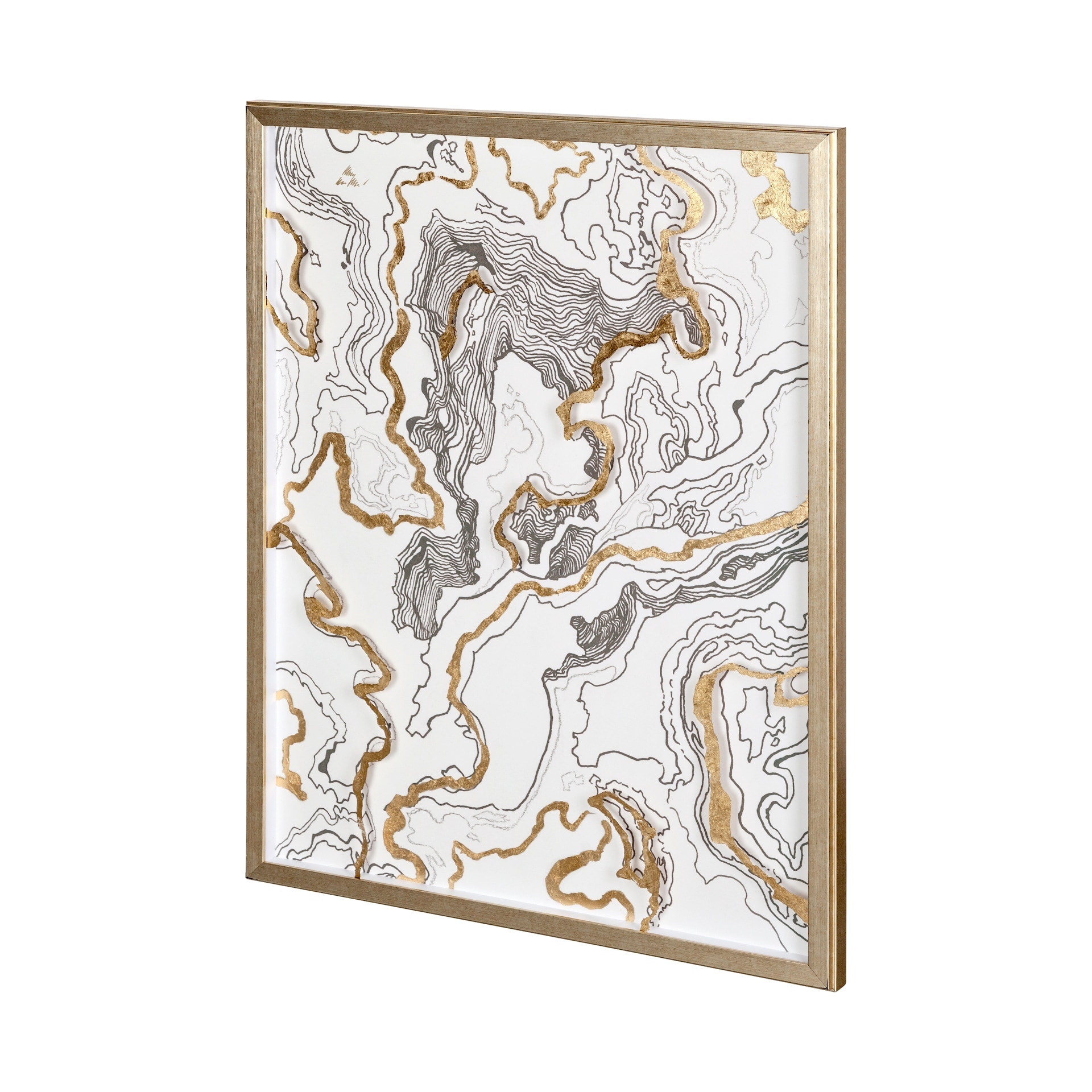 Wooden Wave I by Mercana Studio a Hand Embellished Textured Framed Art Print Matted under Glass