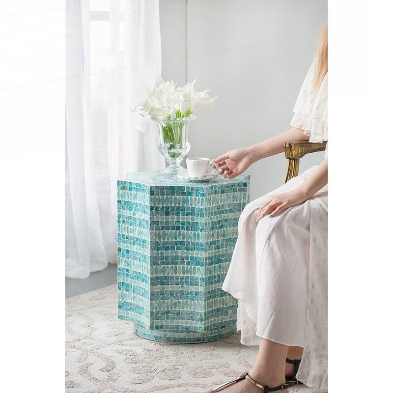 Stool with Capiz Design