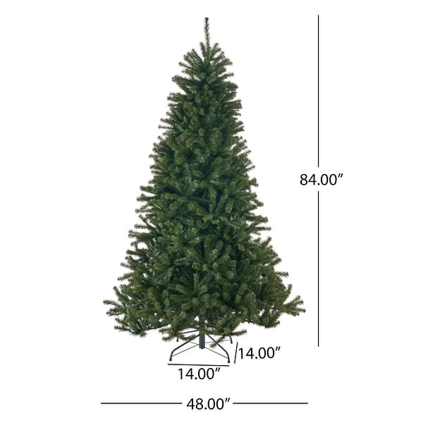 dimension image slide 0 of 3, Faux Noble Fir 7-foot Christmas Tree by Christopher Knight Home - 48.00" L x 48.00" W x 84.00" H