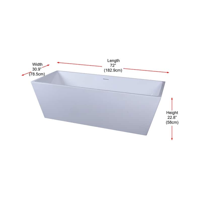 Timothy Soaking Rectangular Bathtub in Glossy White