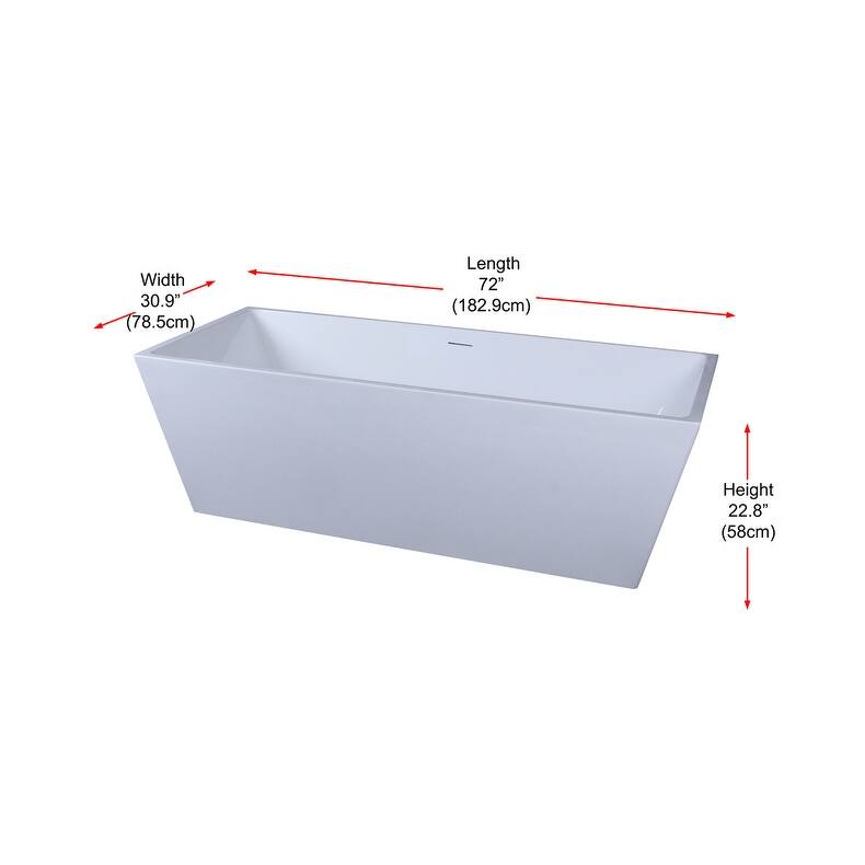Timothy Soaking Rectangular Bathtub in Glossy White