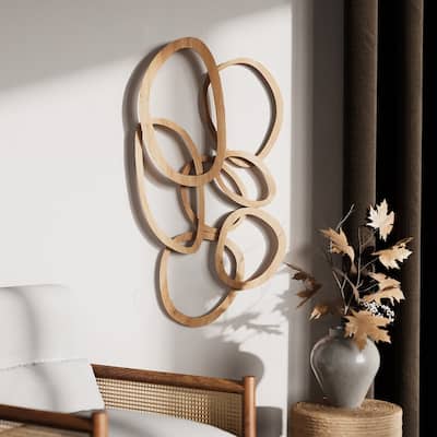 Elena Contemporary Abstract Wood Wall Art - 20.5"H x 40"W x 2.75"D