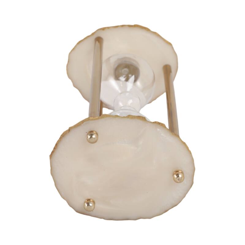 Resin Glass Hourglass Object Glam Modern Home Office - 10" Ivory - 4" x 3" x 10"