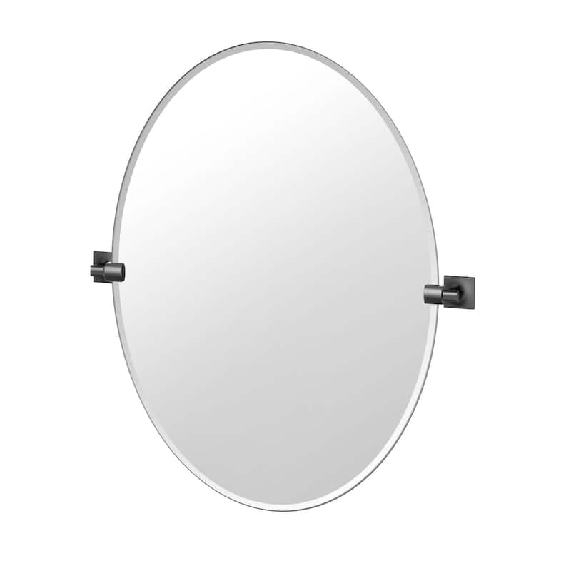 Gatco 5589LG Waterline 32" x 28" Contemporary Oval Frameless Bathroom - Matte Black