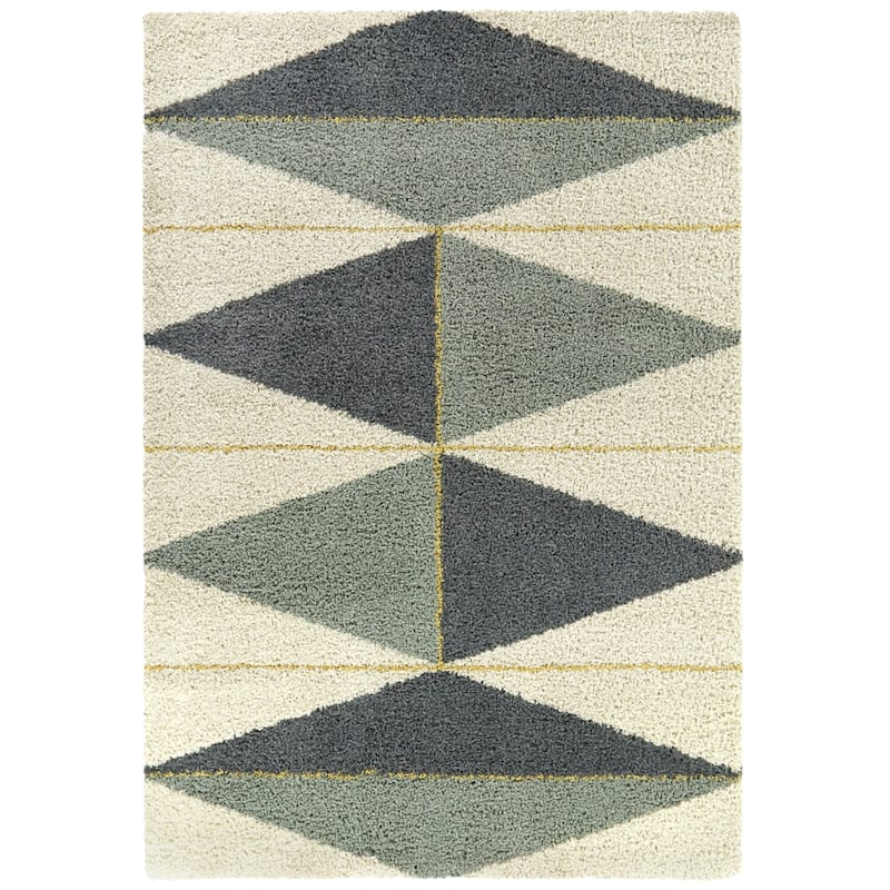 Balta Levine Modern Geometric Shag Area Rug - 6'7" x 9' - Navy